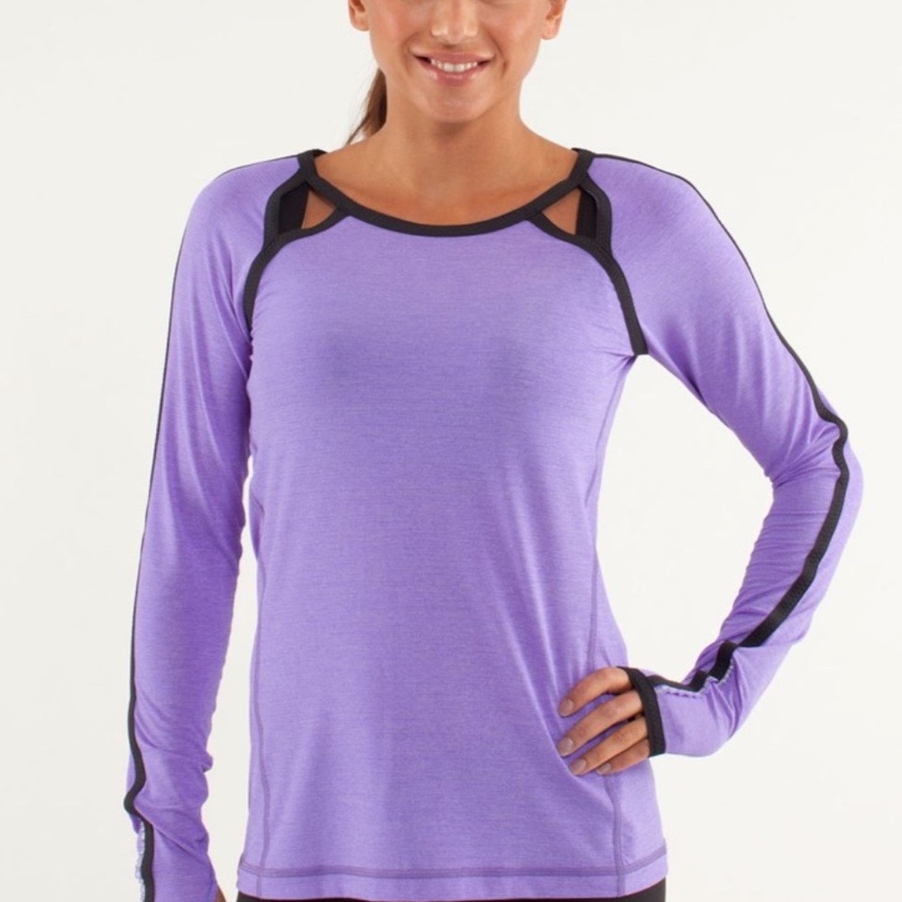 Lululemon Run: Team Spirit Long Sleeve Power Purple/Deep Coal Size 6